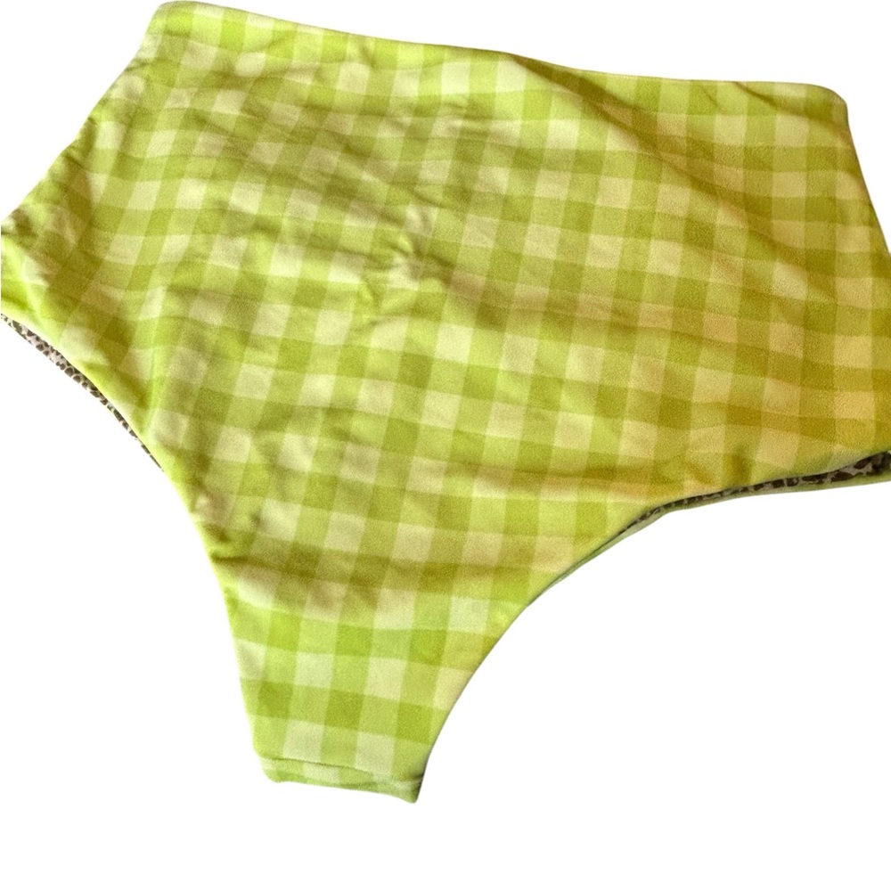 Acacia Swim Seychelles Stevie Bikini Bottom Size Small Green Check